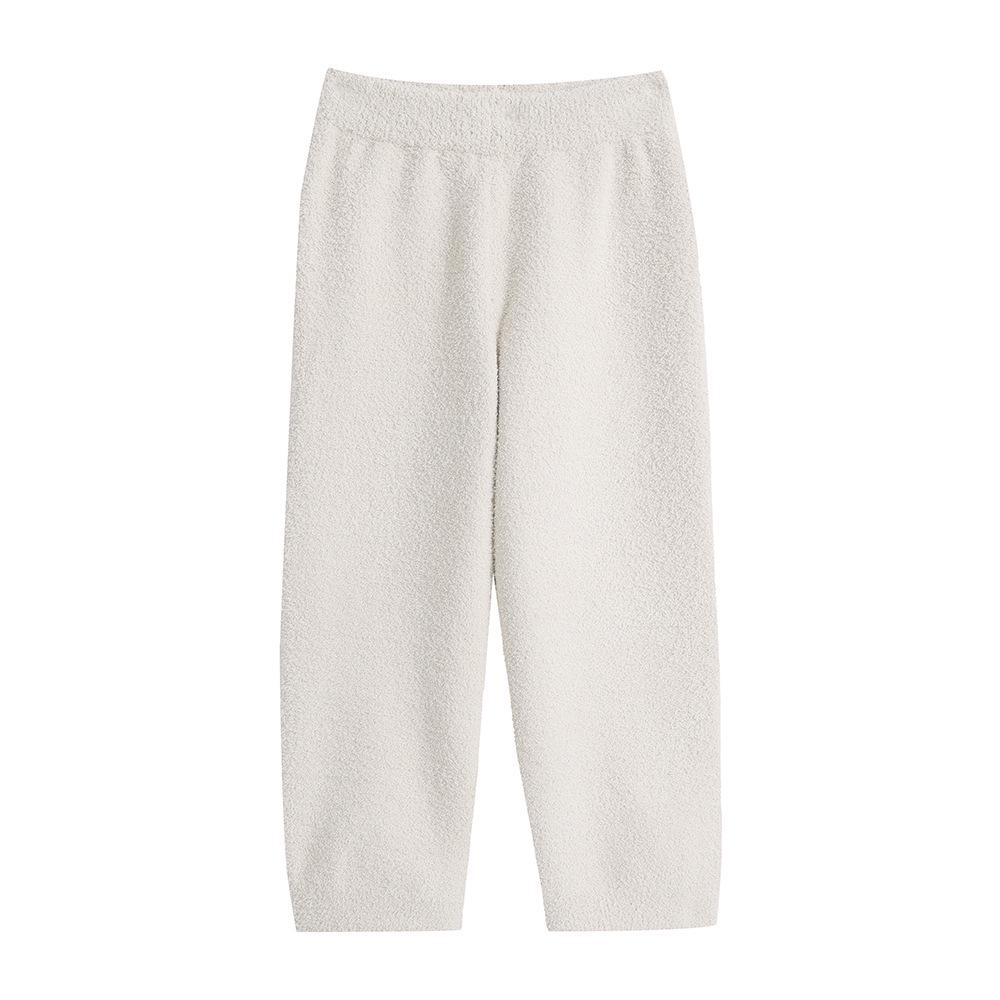 Японский стиль Muji: Теплый пушистый домашний костюм: Женская пижама с капюшоном и мужская пижама-кардиган с теплыми пижамными штанами.