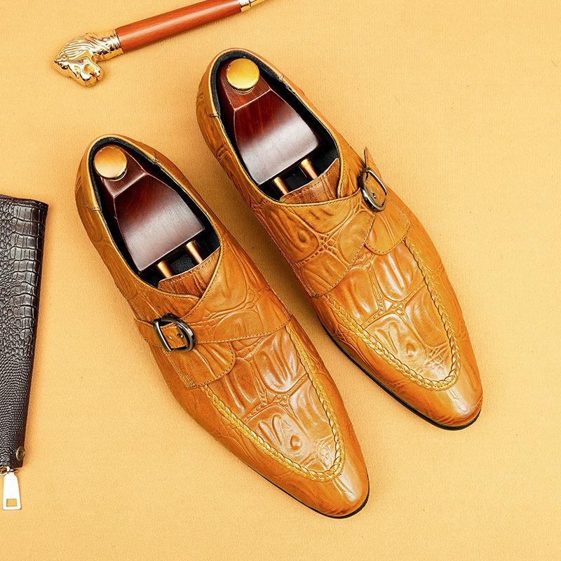 [During The Event] Buckle Munch Leather Shoes Men'S Genuine Leather Formal Men'S Shoes Trendy Men'S Business Leather Shoes