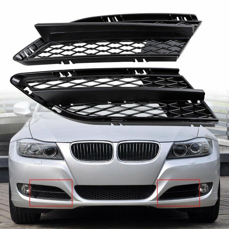 1 Pair Front Bumper Lower Fog Light Mesh Grill Left Right Compatible For 3 Series 318i 320i 325i