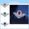 Personalized Blue Sapphire And Emerald Moissanite Ring Fashionable And Adjustable Copper Ring For Women