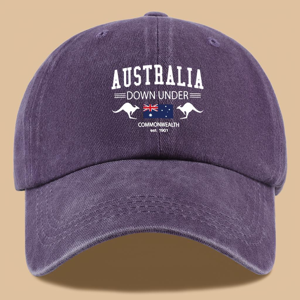 pc Australia Flag Kangaroo Print Baseball Cap Lightweight Breathable Adjustable Unisex Sun Hat for Unisex Women Casual Beac