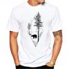 Forest Bear Men T-Shirt Short Sleeve Casual T Shirt Hipster Black Bear Printed Tee O-Neck Summer Tops T-Shirts Men’s