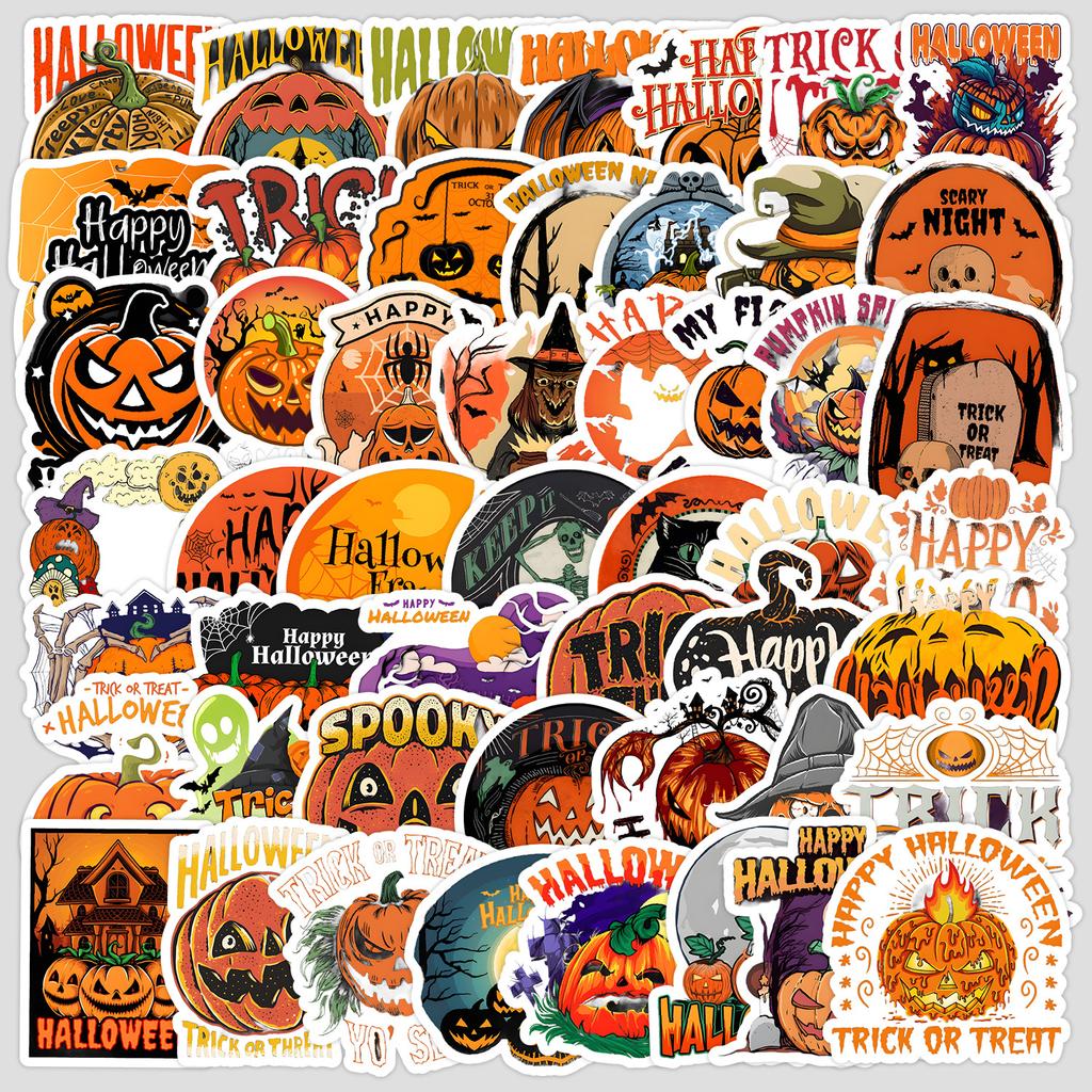 50 Nordic Style Halloween Graffiti Stickers Mobile Suitcase Waterproof Decorative Stickers Creative Halloween Stickers
