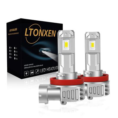 Светодиодная лампа для фары LTONXEN H11, Ультракомпактная лампа, Совместима с H11/H8/H16, Яркость, 6500K Белый, Легко