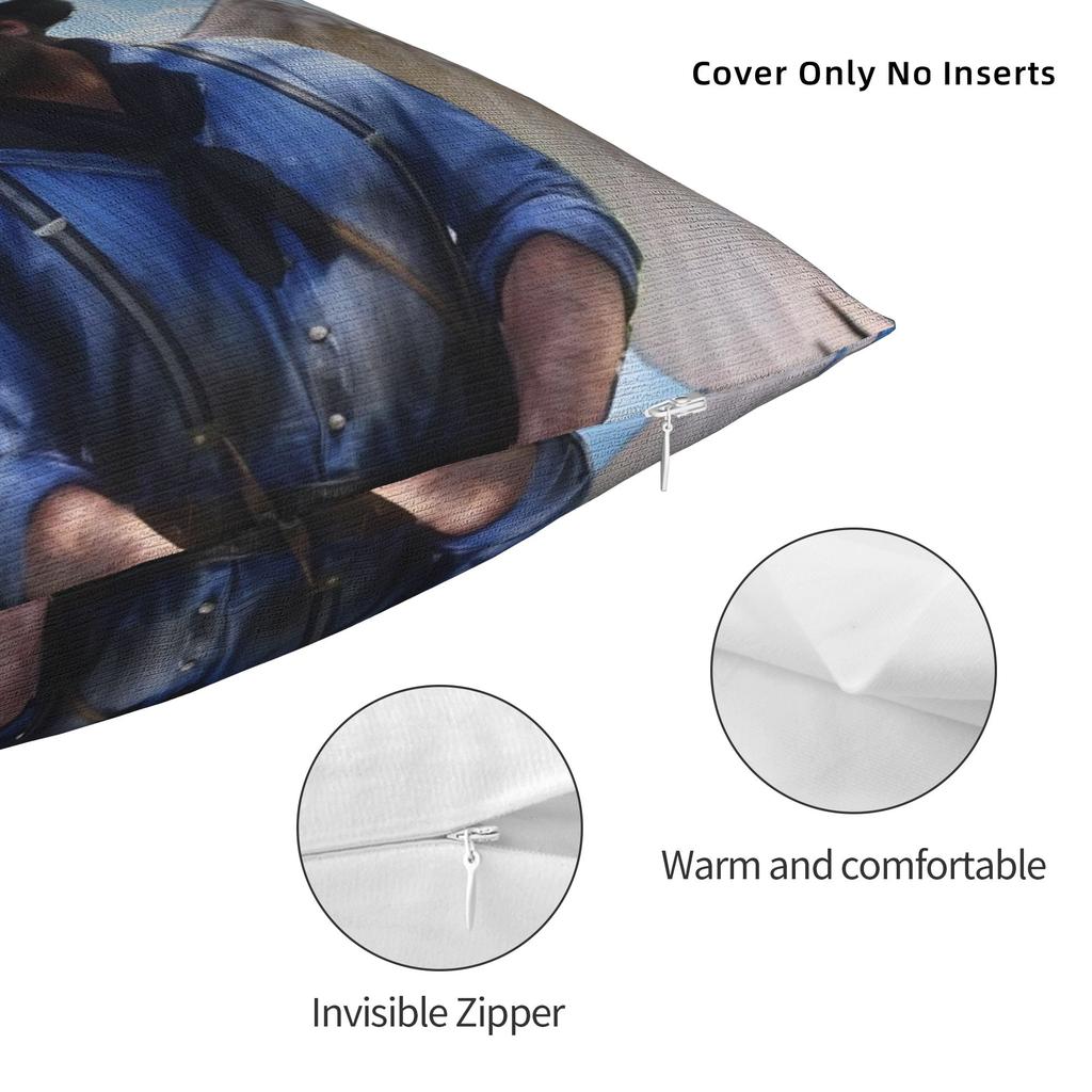 Квадратная наволочка с мемом Артура Моргана RDR2 Игровые чехлы для подушек Модный полиэстер Декор Наволочка для гостиной 40*40 см