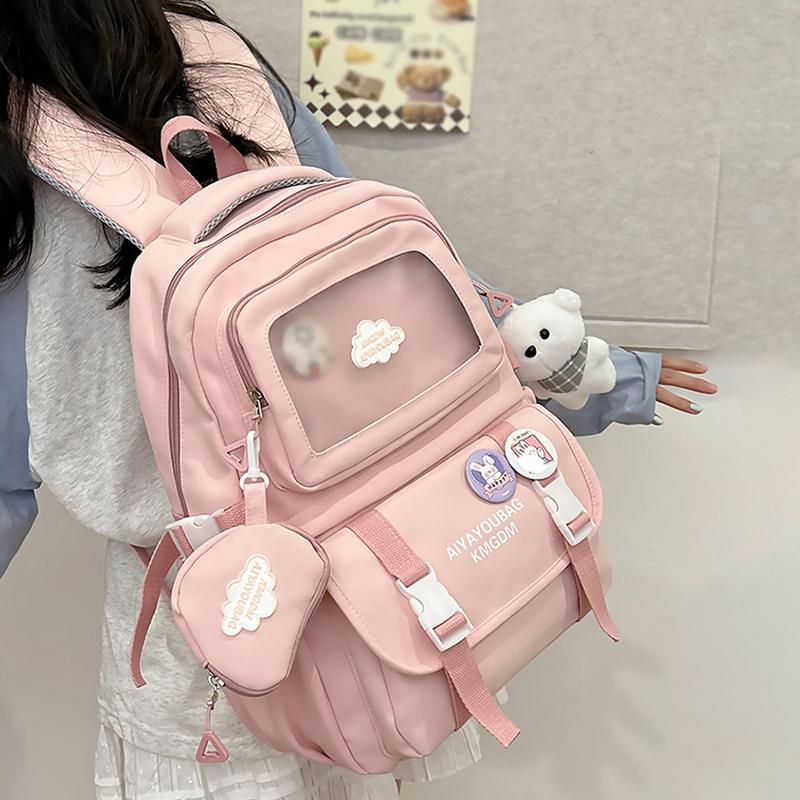 Новый рюкзак Dopamine Girl большой вместимости, многослойный, для студентов, облегчающий нагрузку, школьный рюкзак, кампусный стиль, простой однотонный рюкзак