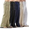 Summer Linen Wide Men Pants Korean Trousers Oversize Linens Streetwear Male Spring Yoga Pants Casual Men Clothing Sweatpants