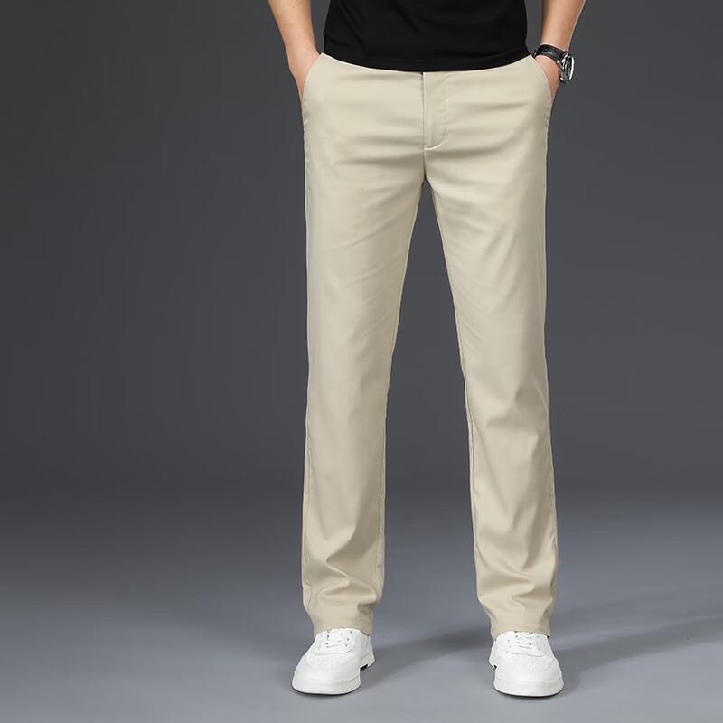 Fengmao Men's Lyocell Loose Straight-Leg Wrinkle-Resistant Casual Pants FMMY2103