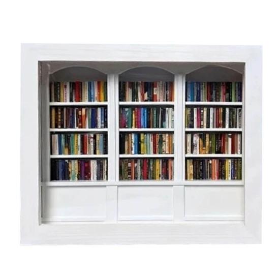 Мини-книжная полка для снятия тревожности, деревянная миниатюрная имитация книжной полки с 200 мини-книгами, настольная книжная полка для снятия стресса, игрушка для домашнего офиса, декор