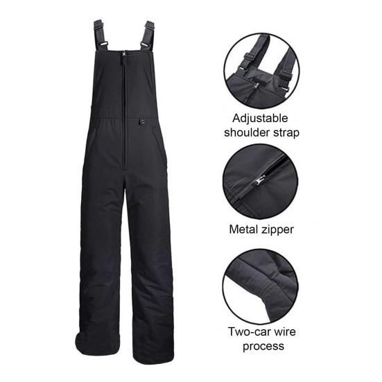 Водонепроницаемые лыжные брюки женские горнолыжные комбинезоны утепленные утолщенные регулируемые плечевые лямки ветрозащитные зимние брюки для сноуборда с карманами
