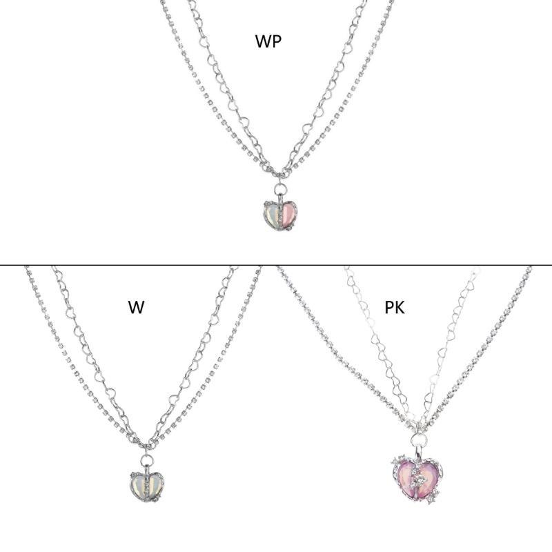 Vintage Goth Heart Pendant Choker Clavicle Chain Necklace For Women Girl Punk Collar Aesthetic Y2K Jewelry Gift