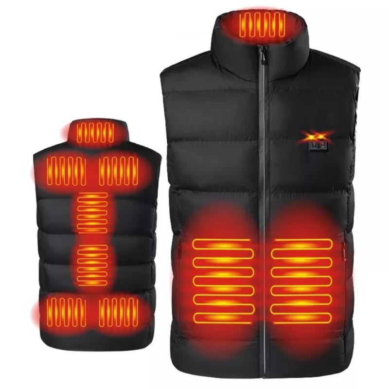9 Areas Heated Vest Jacket USB Men Winter Electrically Heated Thermal Waistcoat for Hunting Hiking Warm Jacket