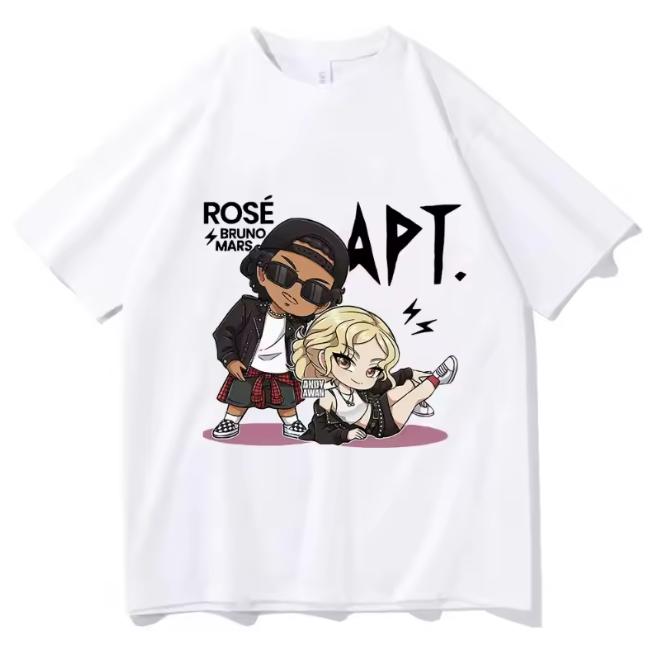ROSE Bruno Mars APT T Shirt Fashion Unisex Women Harajuku Graphic TShirt Unisex High Quality Cotton Vintage Summer Tees Shirts