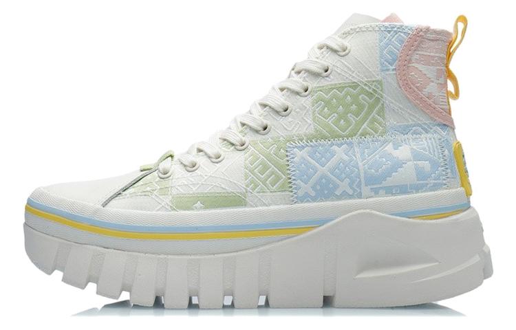 Women's Sneakers Li-Ning Li Ning Wave Coverage Slip Resistant Cushioning Breathable High top Skateboard Shoes