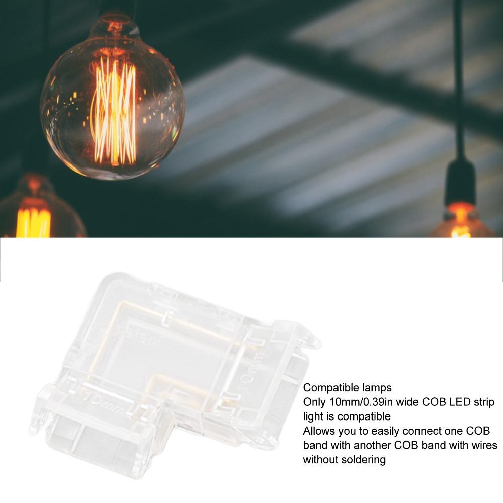 8pcs COB COB Connector Solderless L Shaped Connector LED Connector Kit For COB LED Strip Light