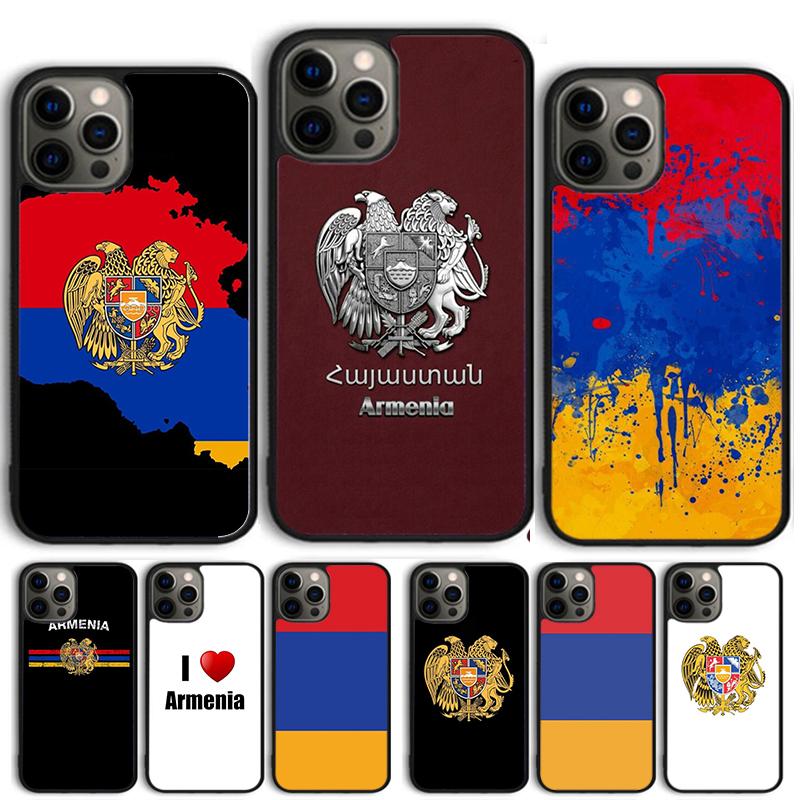 Armenia russia Flag coat of arms Phone case For iPhone 17 Air 16 15 14 11 12 13 Pro MAX Plus cover shell coque