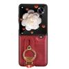 For Honor Magic V Flip Wrist Strap Ring Bracket Phone Holder Case For Honor Magic V Flip Leather style Case Drop-Resistant Cover