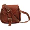 Women's  Real Leather Shoulder Genuine Brown Satchel Sling Messenger Bag