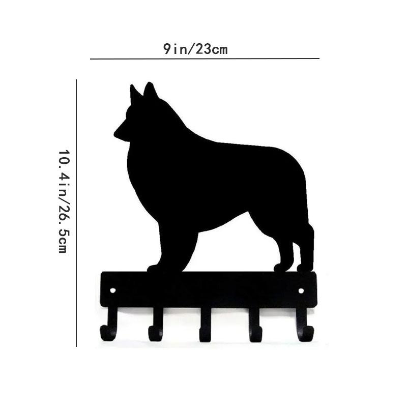 1 шт. Вешалка для ключей и поводка для собак породы бельгийский тервюрен - 9 дюймов в ширину, металлическое настенное искусство, крючки, держатель для ключей, вешалка для ключей, вешалка для полотенец