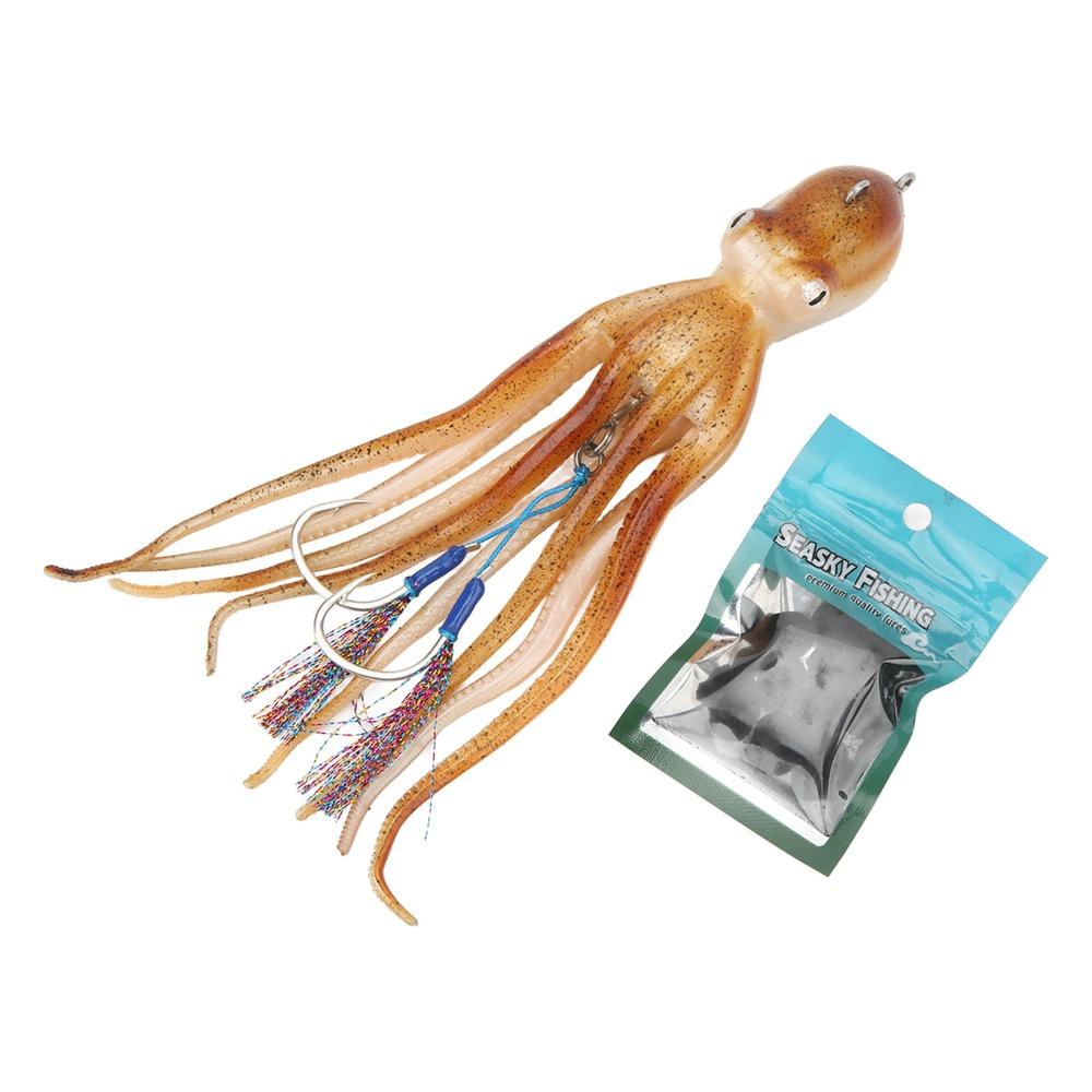 TPE Octopus Lures Soft Squid Jig Portable Octopus Jig Saltwater Fishing