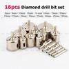 16pcs 6mm-50mm Diamond Hole Saw Tile Ceramic Glass Porcelain Marble Drill Bit