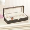 6 Grids Watch Box PU Leather Watch Case Holder Organizer Storage Box for Quartz Watches Jewelry Boxes Display Best Gift