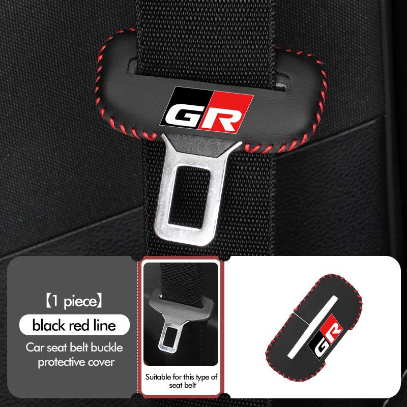 MZD1 For Toyota Car Seat Belt Buckle Plug Leather Car Seat Belt Clip Protective Covers Crown GR Corolla YARIS Auris C-HR Hilux Vios