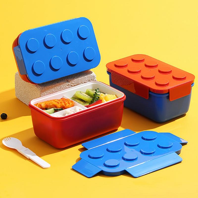 Creative Lunch Box Color Building Blocks Bento Box For Children's Student Portable Outdoor Picnic Fruit Salad Tableware