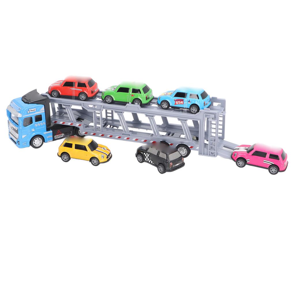 Transport Car Carrier Truck Toy with 6 Small Car for Kids Pull Back Detachable Interactive Toy Carrier Truck