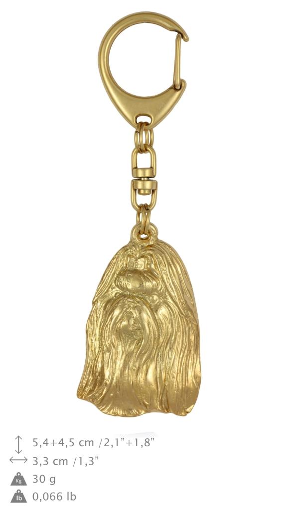 Shih Tzu, Chrysanthemum Dog - Gilded Key Ring with Dog In Gift Box, Handbag Decoration, Luxury Accessory by Art-Dog Brand