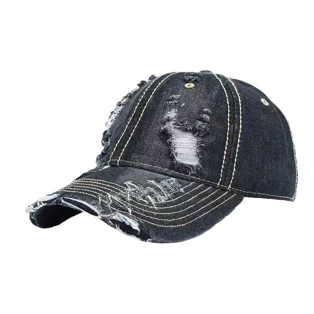 Ретро-отверстие, постепенное изменение цвета, кепка, пара, универсальный козырек, большая окружность головы, джинсовая бейсболка