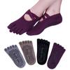 Yoga Socks with Socks for Sports and Sizes Set of 4 Win.Deeper Women's Five-Toe Non-Slip Outdoors, 22-25cm, (Set A)