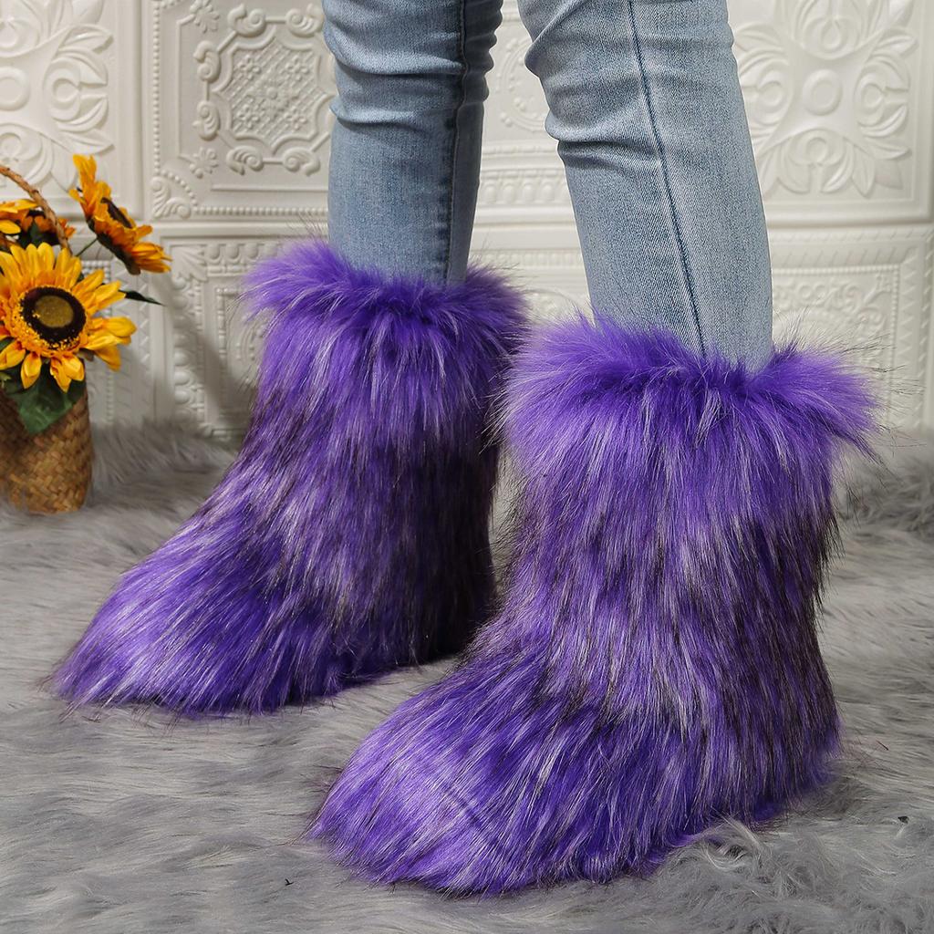 Модные новые зимние меховые цельные женские зимние сапоги из меха енота, меховые ботинки для улицы, сапоги средней длины