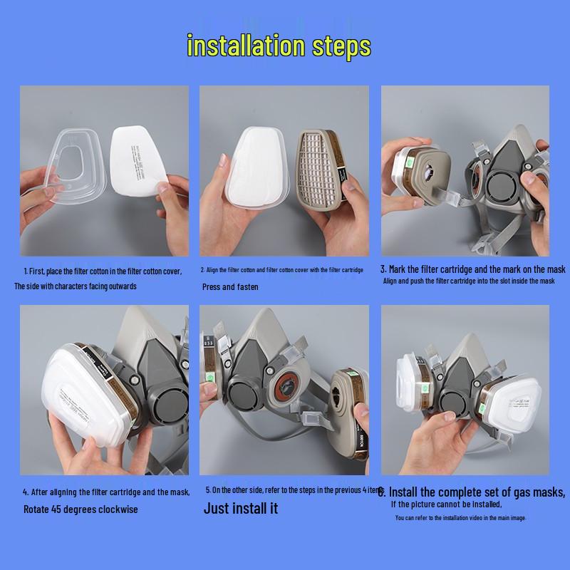 6200 Model Mask for Spray Painting, Pesticide, Decoration, Grinding, Chemical, Firefighting, and Dust Protection
