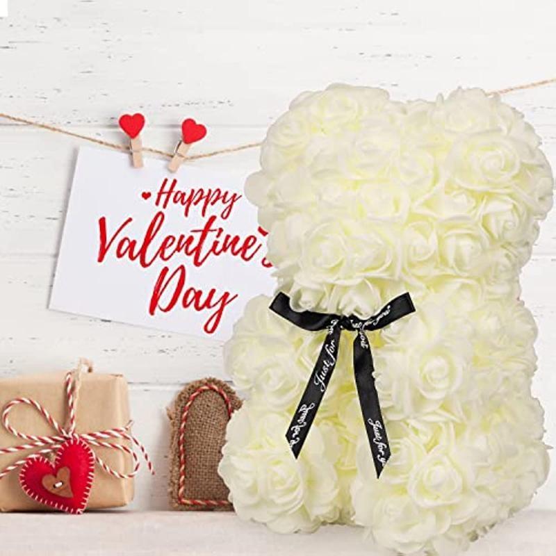 Подарок на день святого Валентина с розовым мишкой для ее персонализированной крутой тети, подарок для мамы, искусственный цветок Rose Forever Bear, подарок с розой для подруги, жены