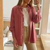 Women's Solid Simple Shirt Casual Button Cardigan Shirt Top