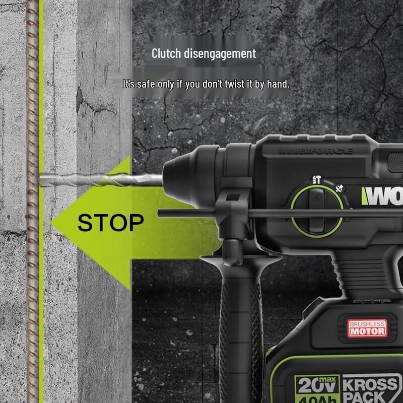 Worx 20V Brushless Cordless Rotary Hammer Drill CN plug (adapter included)