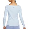 Nike Женская футболка для йоги Dri-Fit, однотонная, с круглым вырезом, быстросохнущая, с длинным рукавом, топы, фиолетовый, синий DQ6035-423