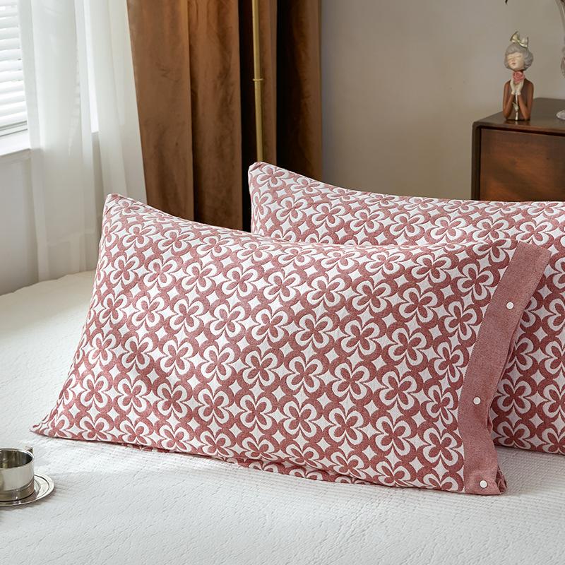 1 шт. Комплект наволочек из 100% хлопка с боковыми кнопками, Нескользящие жаккардовые наволочки для стандартных подушек и подушек с эффектом памяти - 50x75 см