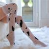 Fun Cow Pattern Long Tube Stockings High Waist Knee High Spot Patterned Socks In Milk White Color for Special Occasions