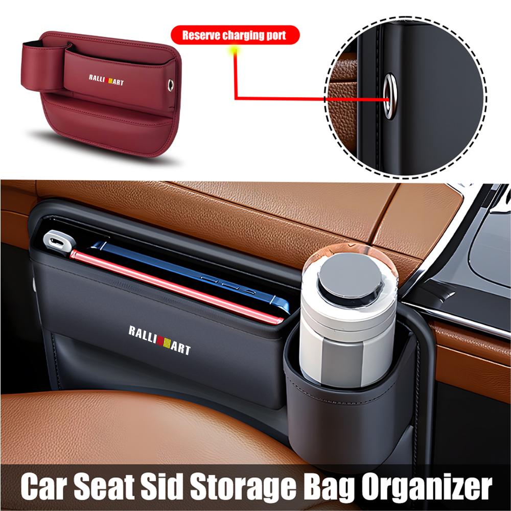 Car Leather Seat Gap Crevice Storage Box Seat Storage Case For Mitsubishi Asx Lancer Outlander Pajero Ralliart Eclipse Grandis