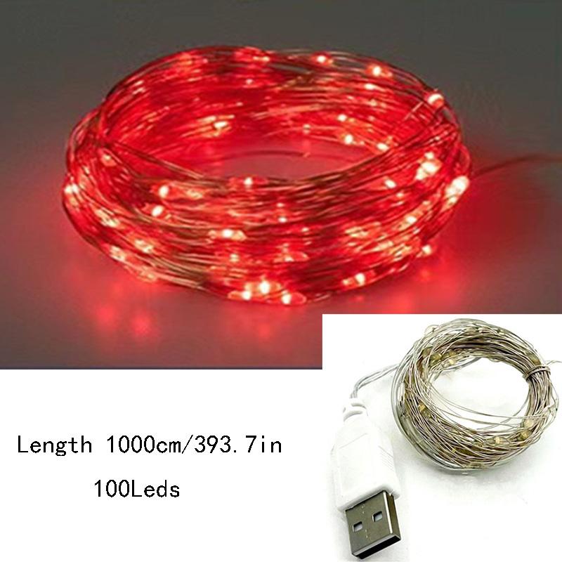 3/5/10 м фестивальные светильники, рождественские светодиодные струны, USB, медная проволока, гирлянды, украшения