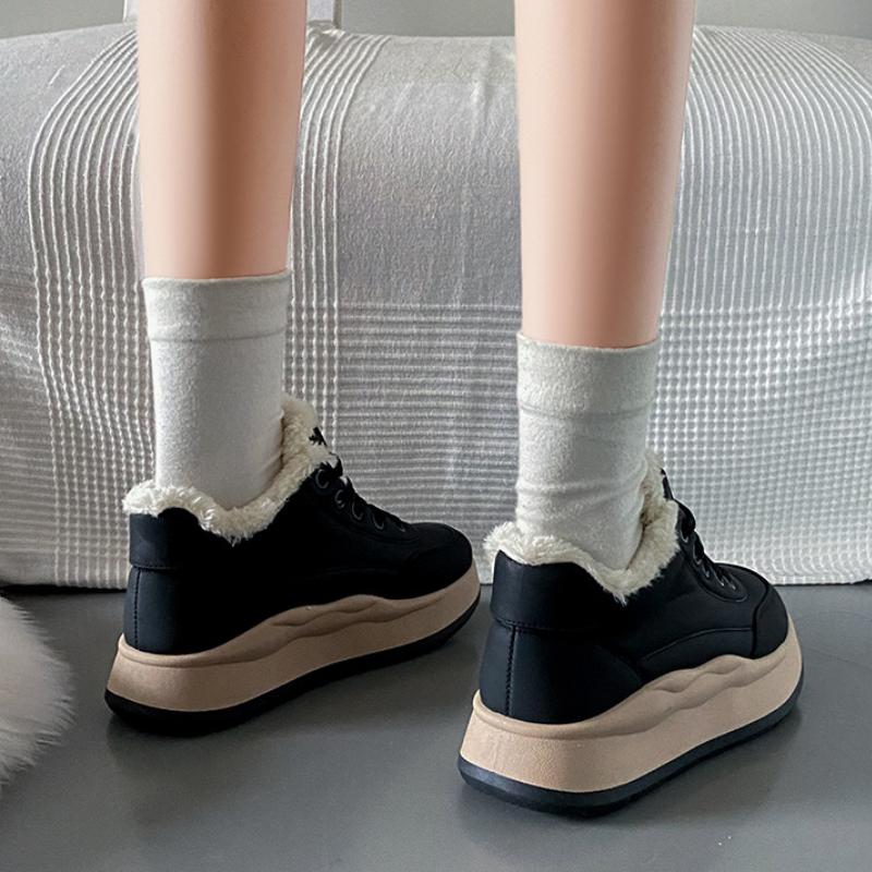 Модные зимние теплые хлопковые туфли для женщин 2024 года, новые плюшевые высокие повседневные туфли из хлопка на толстой подошве Zapatillas De Deporte Trafza