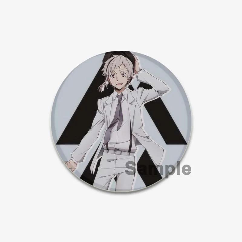 Значок Bungo Stray Dogs 32/44/58 мм, агентство Atsushi Nakajima Dazai Osamu, мягкая пуговица, декоративная шляпа ручной работы, значок, подарочный аксессуар