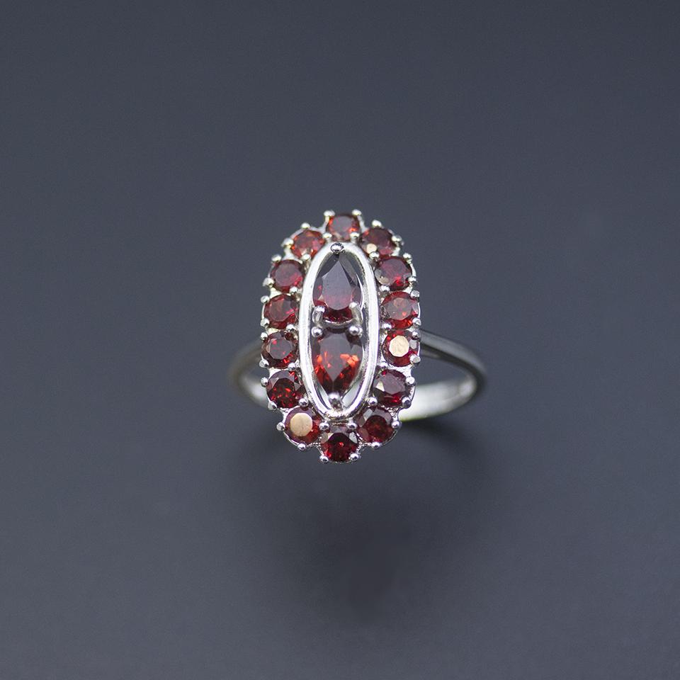 100% Natural Garnet Jewelry Sets Kits 925 Sterling Silver Clasp Earrings Ring Gemstone Jewelry for Women Wedding Birthday Gift