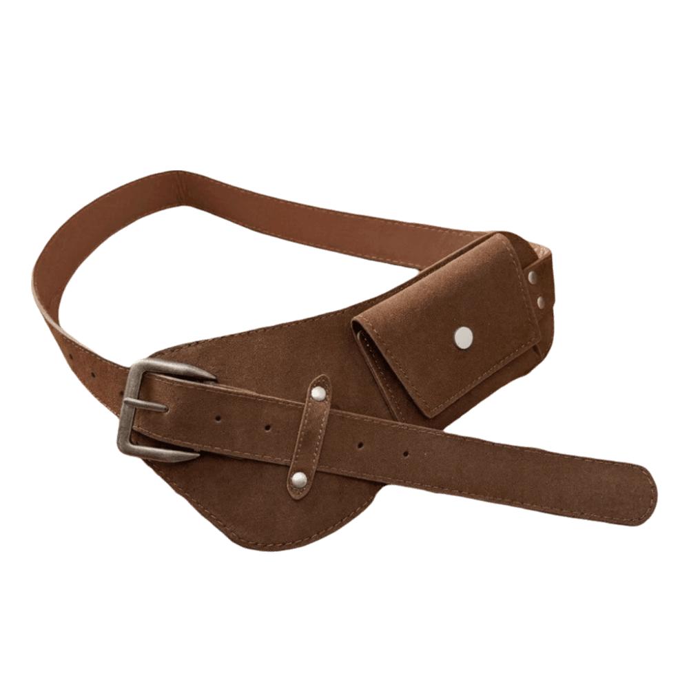 Zinc Zinc Alloy Maillard Waist Belt Wide Suede Waist Bag Belt Fashion Pin Buckle Waistband Daily Outfits