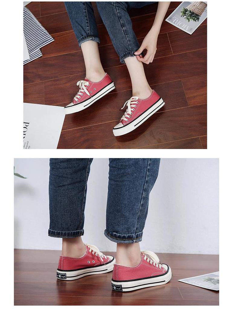 1970s Low-Top Canvas Shoes, Women's Harajuku Street Style Retro Sneakers, Douyin Trend, Summer A07