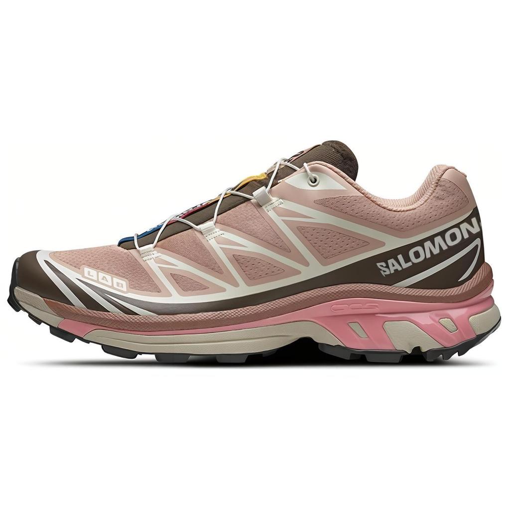 SALOMON XT-6 Comfortable Versatile Mesh Cushioning Low-Top Casual Running Shoes Unisex Sneaker Pink Brown 477373