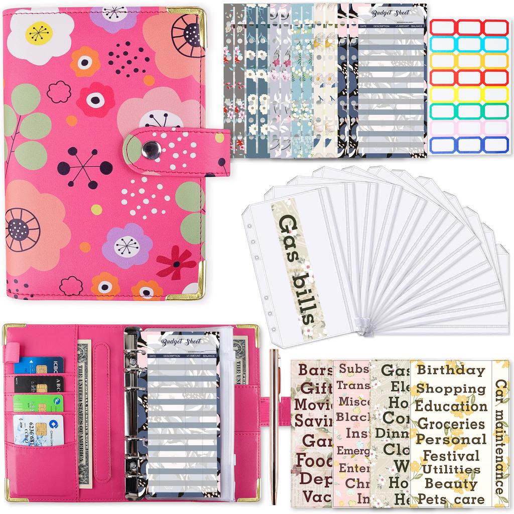 Переплетчик с цветным принтом формата А6, переплетный блокнот с переплетными листами, органайзер для бюджета, органайзер для денег, денежный бюджет, финансовый планировщик, ручная книга