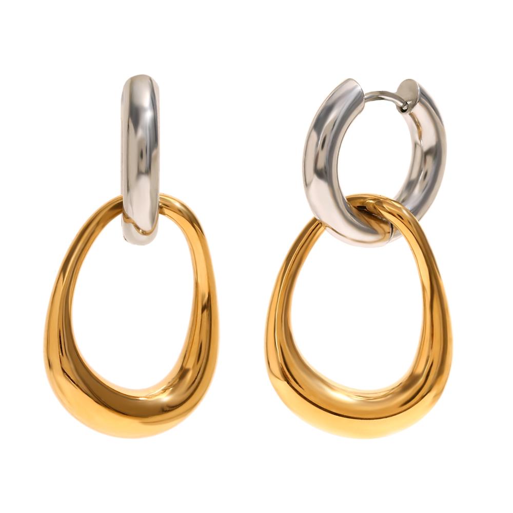 MamacitaSlay Minimalist Geometric19mm Hoops Oval Drop earrings stainless steel jewelry woman Waterproof Accessories for women